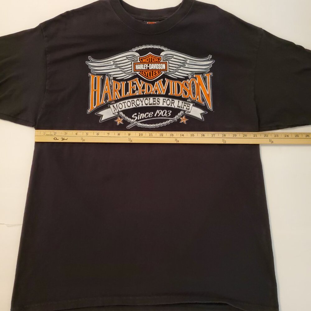 Harley Davidson black men's T shirt from Bossier City, LA, size XL, 100% cotton. - Picture 5 of 9